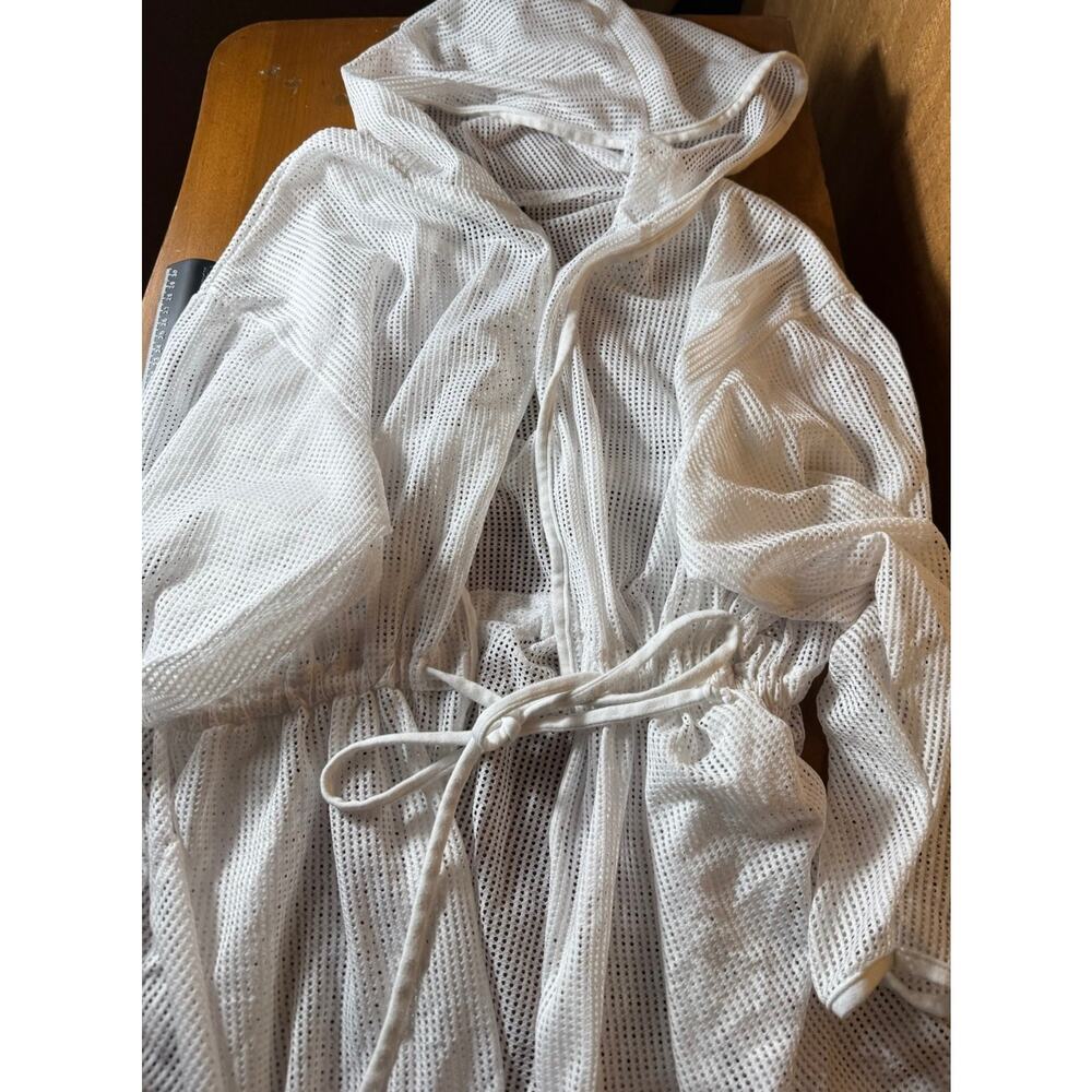 Dotti Swimsuit Coverup White Net with Hood Size Medium